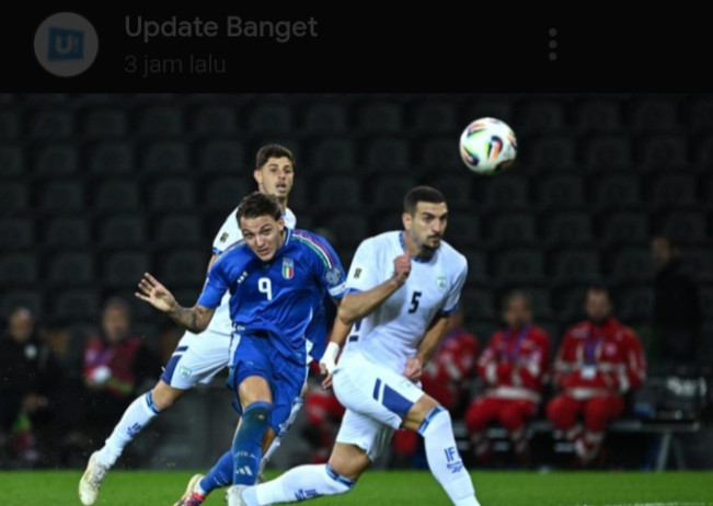 Jalannya laga kualifikasi Piala Dunia 2026 antara Italia vs Israel dengan kemenangan 3-0 untuk Italia  [Int]